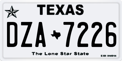 TX license plate DZA7226