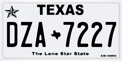 TX license plate DZA7227
