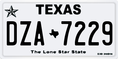TX license plate DZA7229