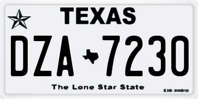 TX license plate DZA7230