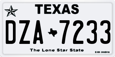 TX license plate DZA7233