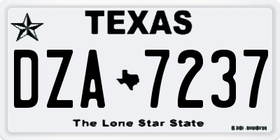 TX license plate DZA7237