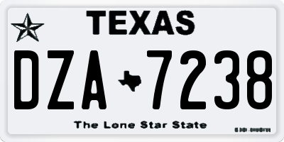 TX license plate DZA7238