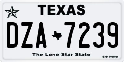 TX license plate DZA7239