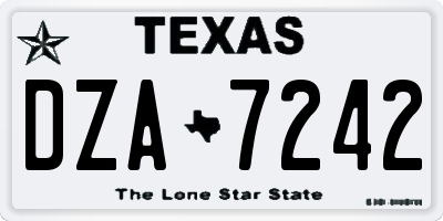 TX license plate DZA7242