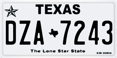 TX license plate DZA7243