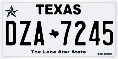 TX license plate DZA7245