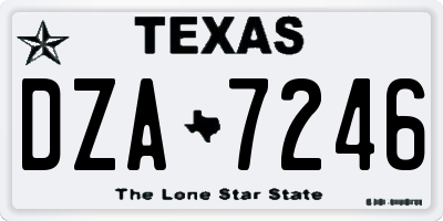 TX license plate DZA7246