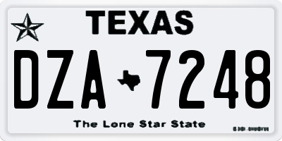 TX license plate DZA7248