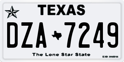 TX license plate DZA7249