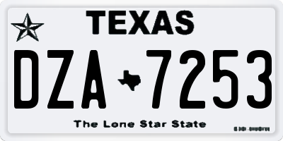 TX license plate DZA7253