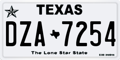 TX license plate DZA7254