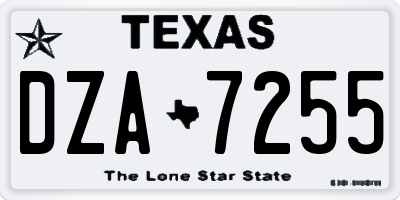 TX license plate DZA7255