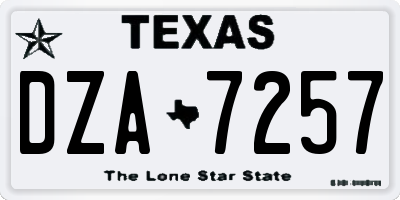 TX license plate DZA7257