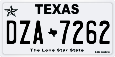 TX license plate DZA7262