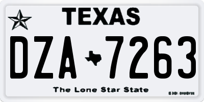 TX license plate DZA7263