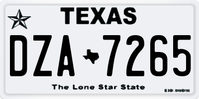 TX license plate DZA7265