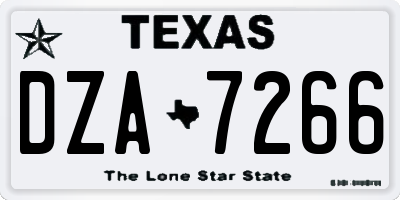 TX license plate DZA7266