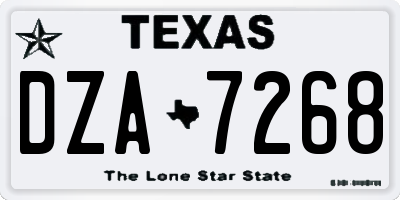 TX license plate DZA7268