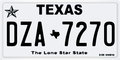 TX license plate DZA7270