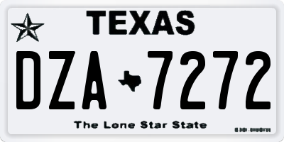 TX license plate DZA7272