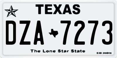 TX license plate DZA7273