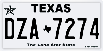 TX license plate DZA7274