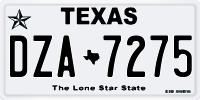 TX license plate DZA7275