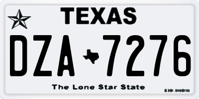 TX license plate DZA7276