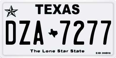 TX license plate DZA7277