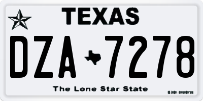 TX license plate DZA7278