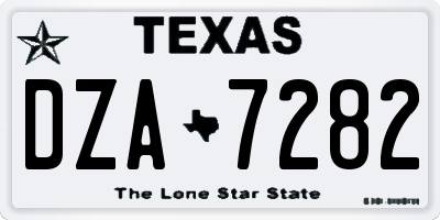 TX license plate DZA7282
