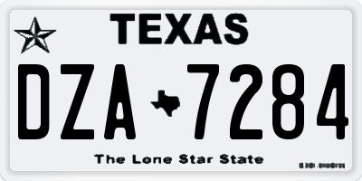 TX license plate DZA7284