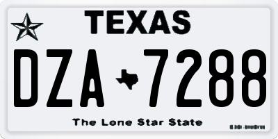 TX license plate DZA7288