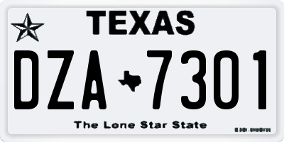 TX license plate DZA7301