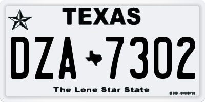 TX license plate DZA7302