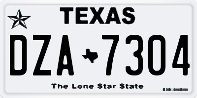 TX license plate DZA7304