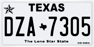 TX license plate DZA7305