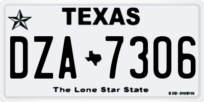 TX license plate DZA7306