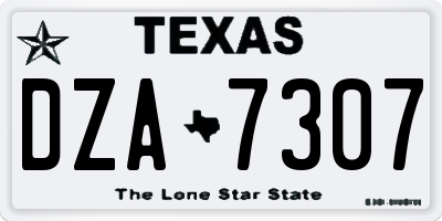 TX license plate DZA7307