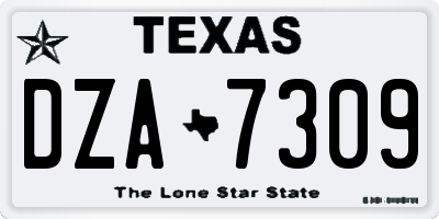 TX license plate DZA7309