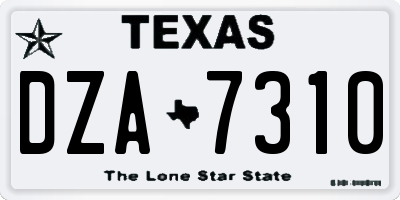 TX license plate DZA7310
