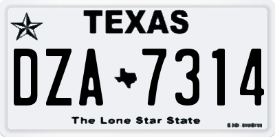 TX license plate DZA7314