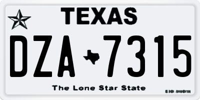 TX license plate DZA7315