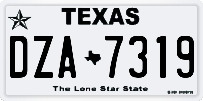 TX license plate DZA7319