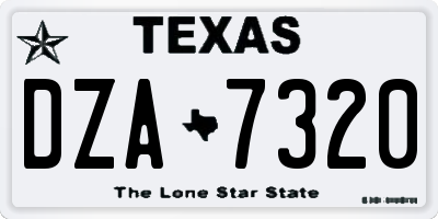 TX license plate DZA7320