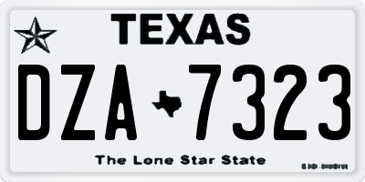 TX license plate DZA7323
