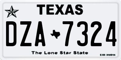 TX license plate DZA7324