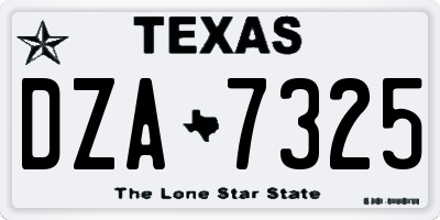 TX license plate DZA7325