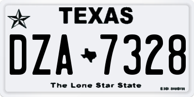 TX license plate DZA7328